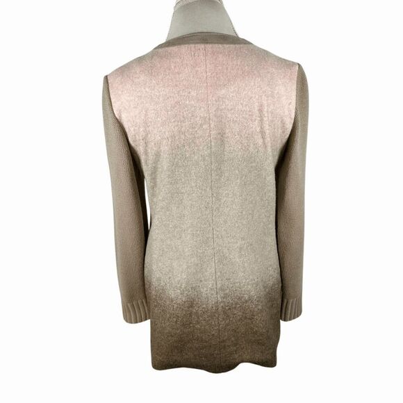 Conrad C Collection Pink & Tan Ombre Knit Zip Jacket Chic Spring Cardigan Size 8 - Picture 3 of 10